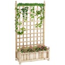 Plantekasse i tre med espalier for klatreplanter