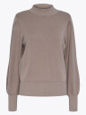 Y.A.S Fonny Long Sleeve Knit Pullover Beige XL