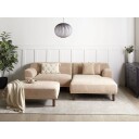 Hjørnesofa med fotskammel Holt   Beige brun/polyester