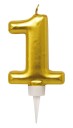 Bursdagslys Gull 8 cm - Tallet 1