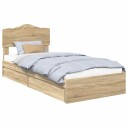  Seng med Oppbevaring Sonoma eik 75 x 190 cm Konstruert tre