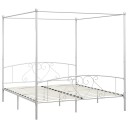 vidaXL Himmelsengeramme hvit metall 200x200 cm