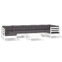  Hagesofagruppe med puter 8 deler furu hvit 3096437