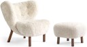 &Tradition &tradition; Little Petra Vb1 Set Sheepskin Moonlight / Walnut Lenestoler Viggo Boesen Hvit Tre/skum/ull