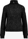 Vila Vigleeba Half Zip Knit Top/Vol/Spi   BLACK BEAUTY   XL