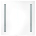 vidaXL LED-speilskap til bad blank svart 62x14x60 cm