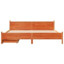  Sengeramme uten madrass voksbrun 200x200 cm heltre furu 8721158409355