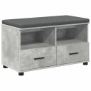 vidaXL Gangbenk BetongGrå 80 x 38 x 46 cm Konstruert treverk og stoff