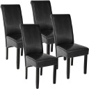 tectake 4 spisestuestoler ergonomisk - svart