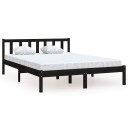  Sengeramme svart heltre furu 135x190 cm Double