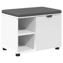 vidaXL Gangbenk Hvit 60 x 38 x 46 cm Konstruert treverk og stoff