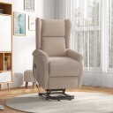 Ergonomisk TV lenestol med ståhjelp kremfarget