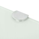 vidaXL Hj?rnehylle med kromst?tter hvitt glass 25x25 cm