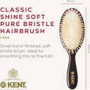 Kent Brushes Classic Shine Small Soft White Pure Bristle Hairbrush