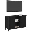  TV skap Svart eik 101x35x65 cm Konstruert tre og stål