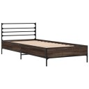  Sengeramme brun eik 90x190 cm konstruert tre og metall 8721102446092