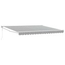 Uttrekkbar markise antrasitt og hvit 4x3 m stoff og aluminium