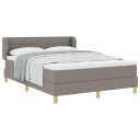  Boksværk Seng med Madrass   Taupe 140x200 cm Stoff