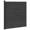 vidaXL Gjerdesett 175 x 186 cm WPC og Aluminium Svart