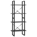 vidaXL Bokhylle 4 niv?er gr? 60x30x140 cm heltre furu