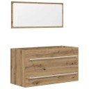  Baderomsmøbler 2 deler artisan eik konstruert tre 8721158555519