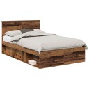  Sengestamme med hodegjerde Gammelt tre 120 x 190 cm Massiv furu
