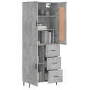 vidaXL Highboard betong grå 69,5x34x180 cm konstruert tre 8720845492519