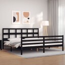  Sengeramme med hodegavl svart 200x200 cm heltre 3194855