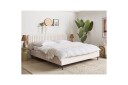 Dubbelsäng Beliani Brin med lamellram Beige Svart 140x200 cm Beige 180x200  