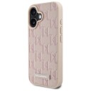 Karl Lagerfeld iPhone 16 Hardcase Hot Stamp MagSafe Rosa Mobildeksel