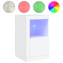  Sideskap med LED-lys hvit konstruert tre 8721012252141