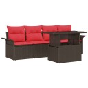 vidaXL Hagesofa Set 5 stk. Brun [Syntetisk]: Poly Rattan