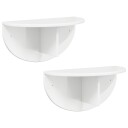  Vegghylle 2 pcs Høyglanset hvit 38 x 19 x 19 cm Konstruert tre
