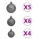 vidaXL Kunstig juletre med LED og kulesett 120 cm PVC grønn