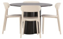 Venture Design Olivia & Åstol spisegruppe Beige/mokka 4 stoler & bord 110 cm
