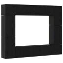  TV benksett 8 pcs Svart eik 80 x 30 x 30 cm Konstruert tre