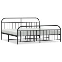 vidaXL Sengeramme i metall med hode- og fotgavl svart 193x203 cm