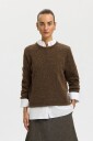 Selected Women   Genser Slwlulu New Ls Knit O Neck   Natur