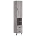 vidaXL Highboard grå sonoma 34,5x34x180 cm konstruert tre 8720845483579