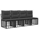 vidaXL 4 seters hagesofa uten armer 4 pcs 4 Antall seter Svart