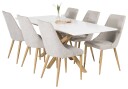 Venture Design Piazza & Leone spisegruppe Hvit/grå 6 st stoler bord 180 x 90 cm