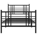  Sengeramme i metall med hode- og fotgavl svart 90x190 cm 8721012372986