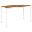 vidaXL Hagebarbord NAARDEN Naturlig og Hvit 180 x 88,5 x 105 cm