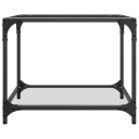  Sofabord med gjennomsiktig glassplate 50x50x40 cm stål 845970