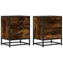  Nattbord 2 stk røkt eik 40x31x50 cm konstruert tre 8721102837388