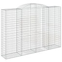 vidaXL Gabionkurver buede 3 stk 300x50x200/220 cm galvanisert jern