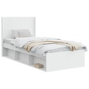  Sengramme med oppbevaring og hodegavl Hvit 75 x 190 cm