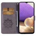 Samsung Galaxy A55 Ugle Rhinestone Lommebok-deksel grå