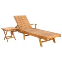  Solerseng med bord 2 pcs Brun 40 x 40 x 40 cm Massivt Teaktre