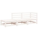  Hagesofa med fotskammel 2-seters hvit heltre furu 837971